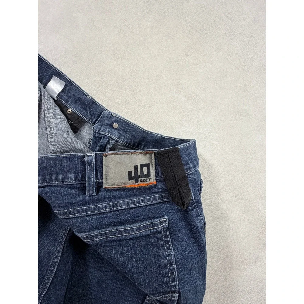 40 Grit Duluth Trading Co Slim Fit Carpenter Jeans Dark Wash Blue Mens 38 X 32